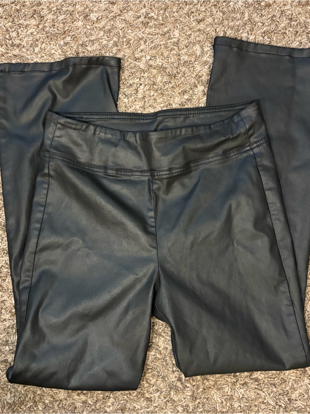 White House Black Market Faux Leather Extra High Rise Skinny Flare Pants Size 8